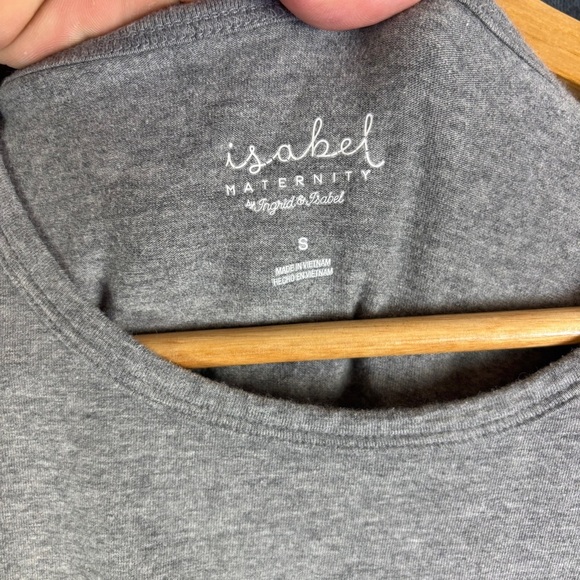 Isabel Maternity by Ingrid & Isabel Gray Cap Sleeve Sheath Dress Sz S - Picture 3 of 9